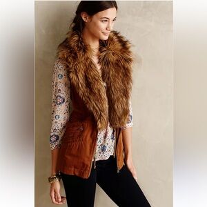 Anthropologie Hei Hei Faux Fur Shawl Vest - Size XS